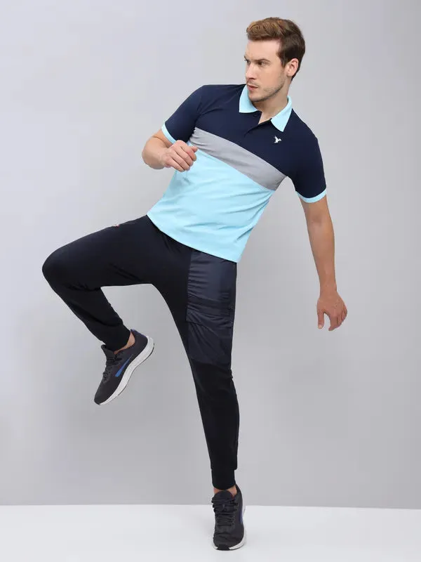 Men Colorblock Slim Fit Polo T-shirt with MATPIQ