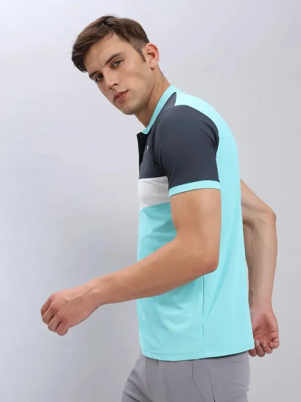 Men Colorblock Slim Fit Polo T-shirt with MATPIQ