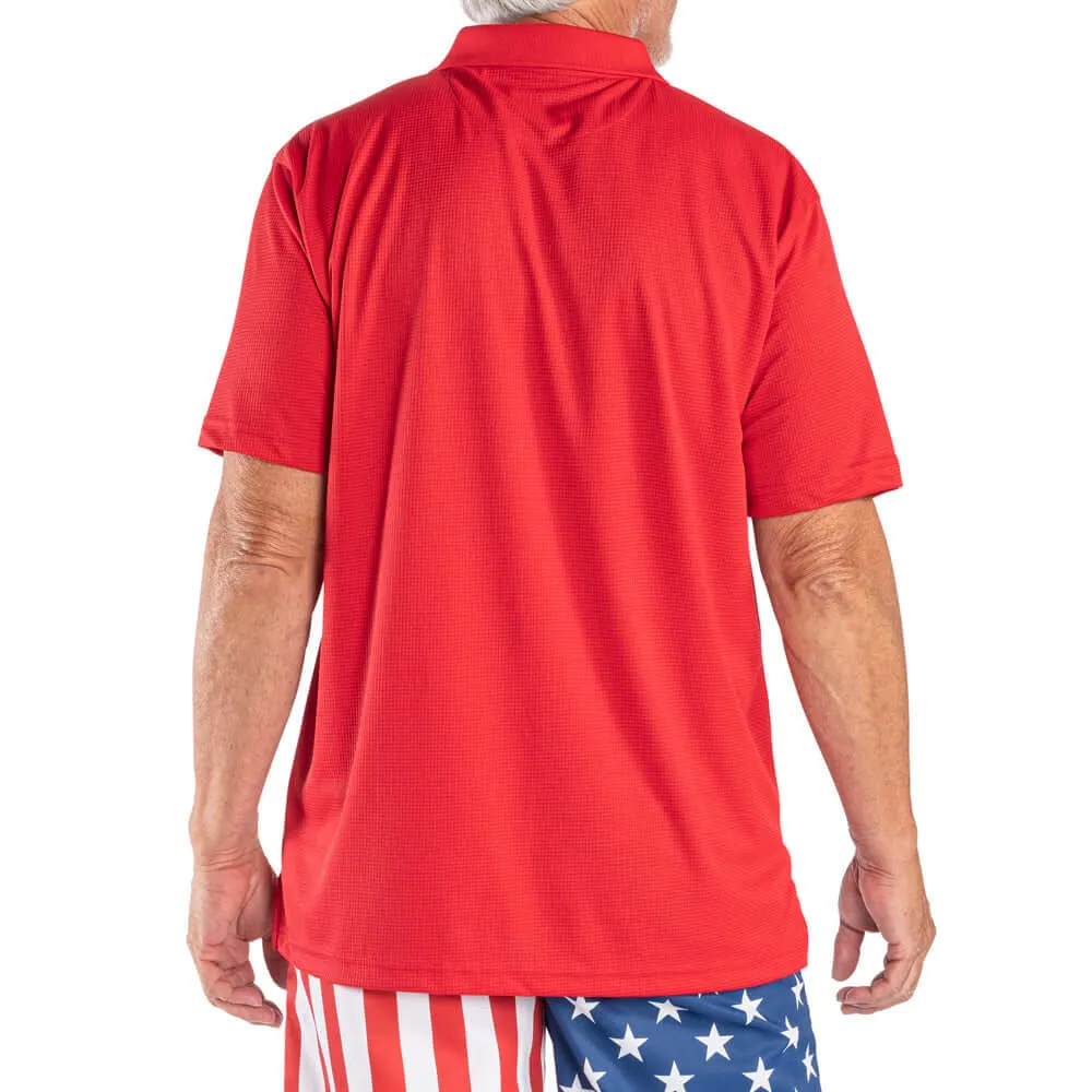 Men's US Flag Performance Grid Polo