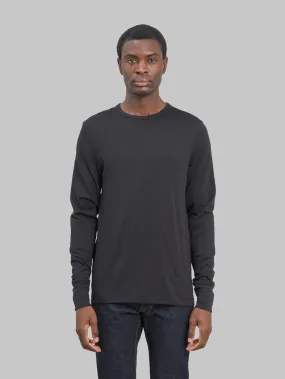 Merz b. Schwanen 2W15LS Pure Merino Wool 6.5oz Long Sleeve Classic Fit T-Shirt Deep Black