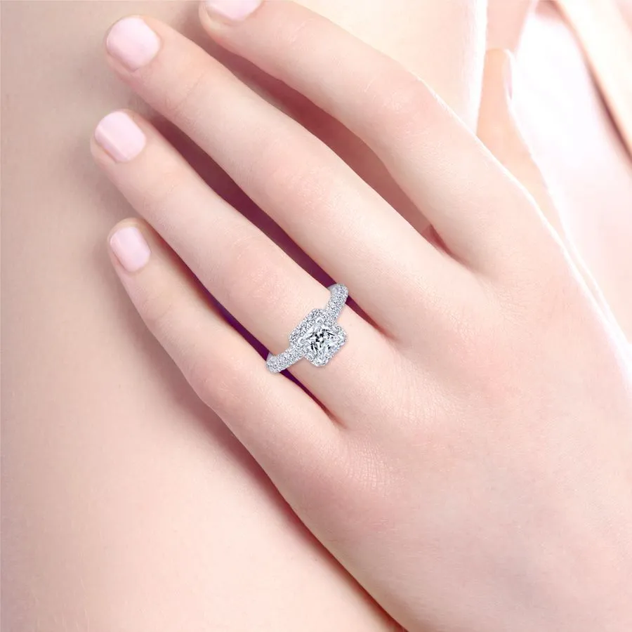 Milan Princess Cut Engagement Ring Setting