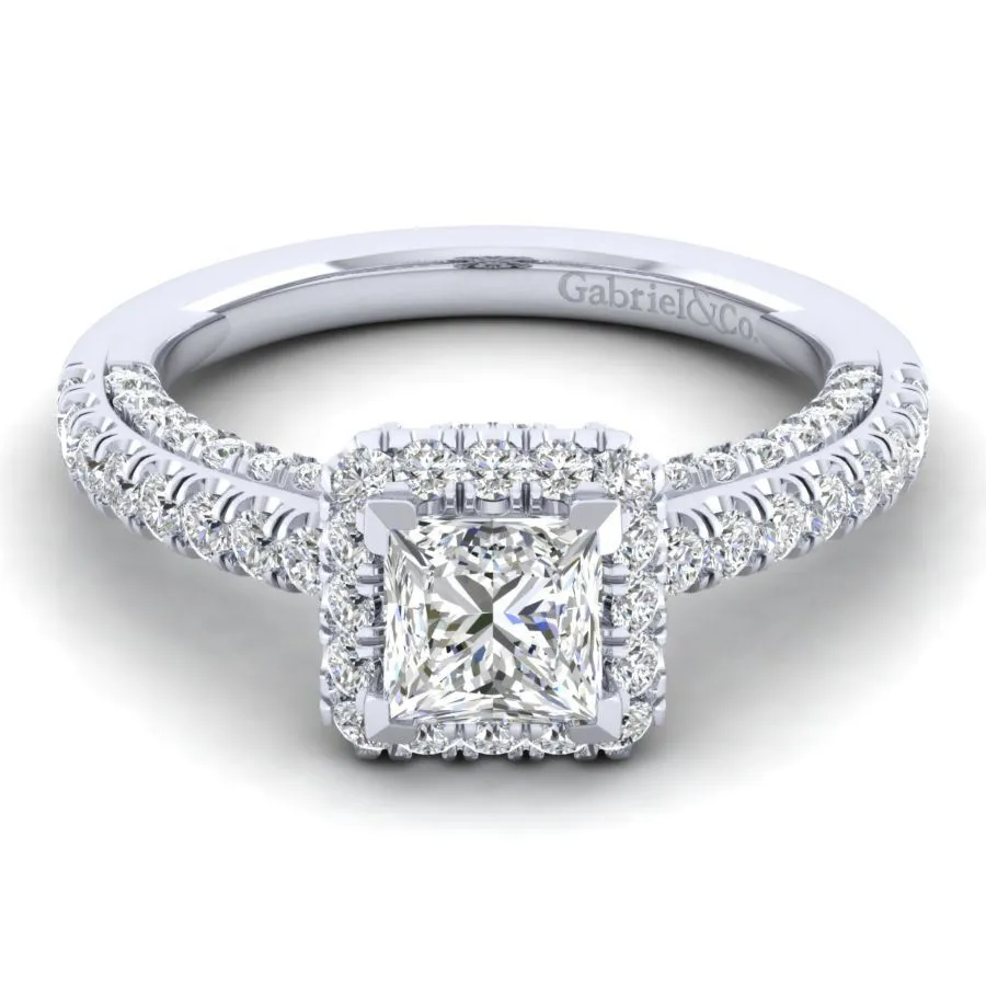 Milan Princess Cut Engagement Ring Setting