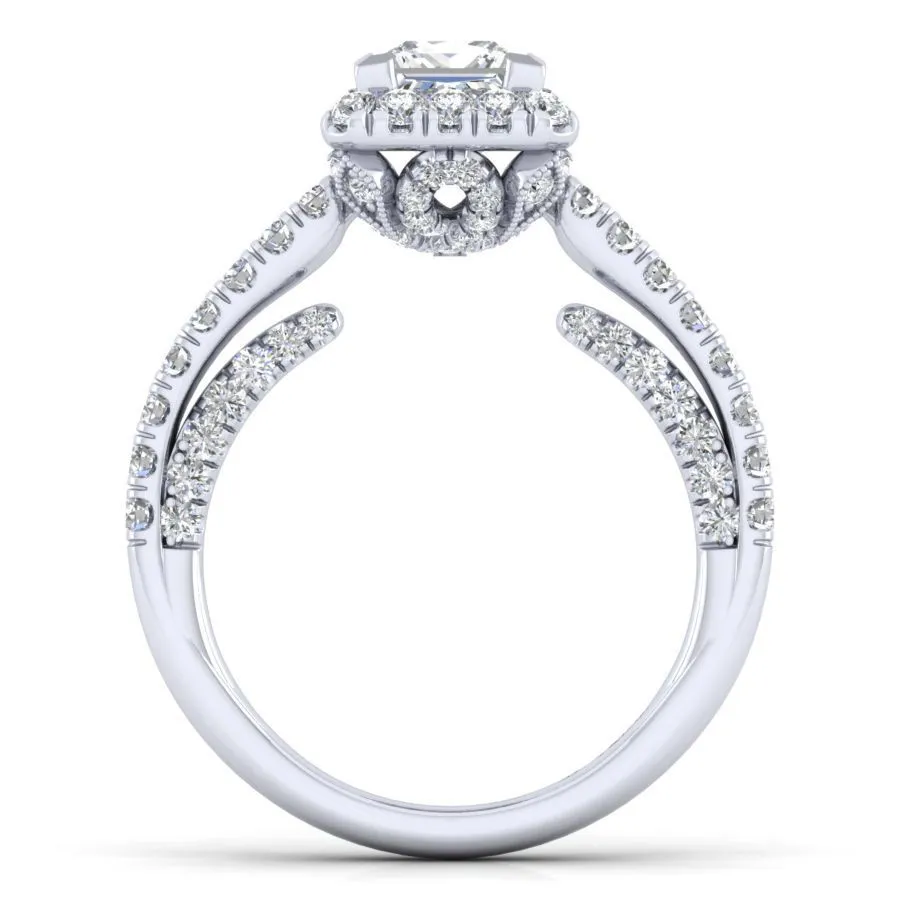 Milan Princess Cut Engagement Ring Setting