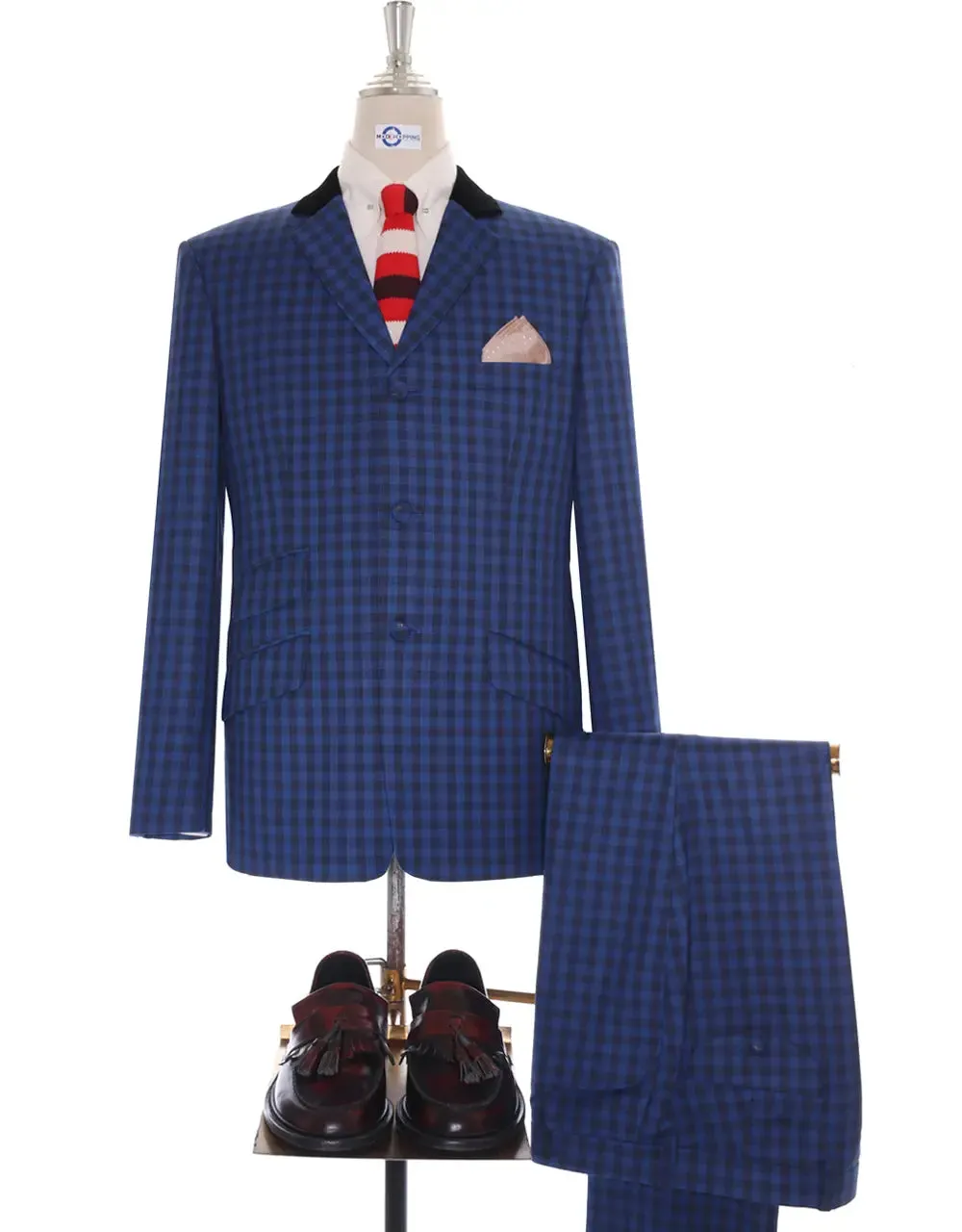 Mod Suit - Blue Gingham Check Suit