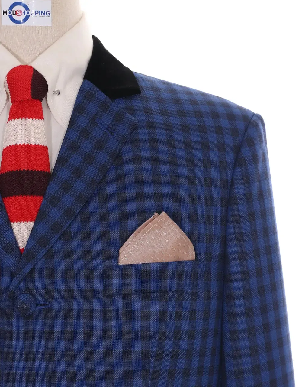 Mod Suit - Blue Gingham Check Suit