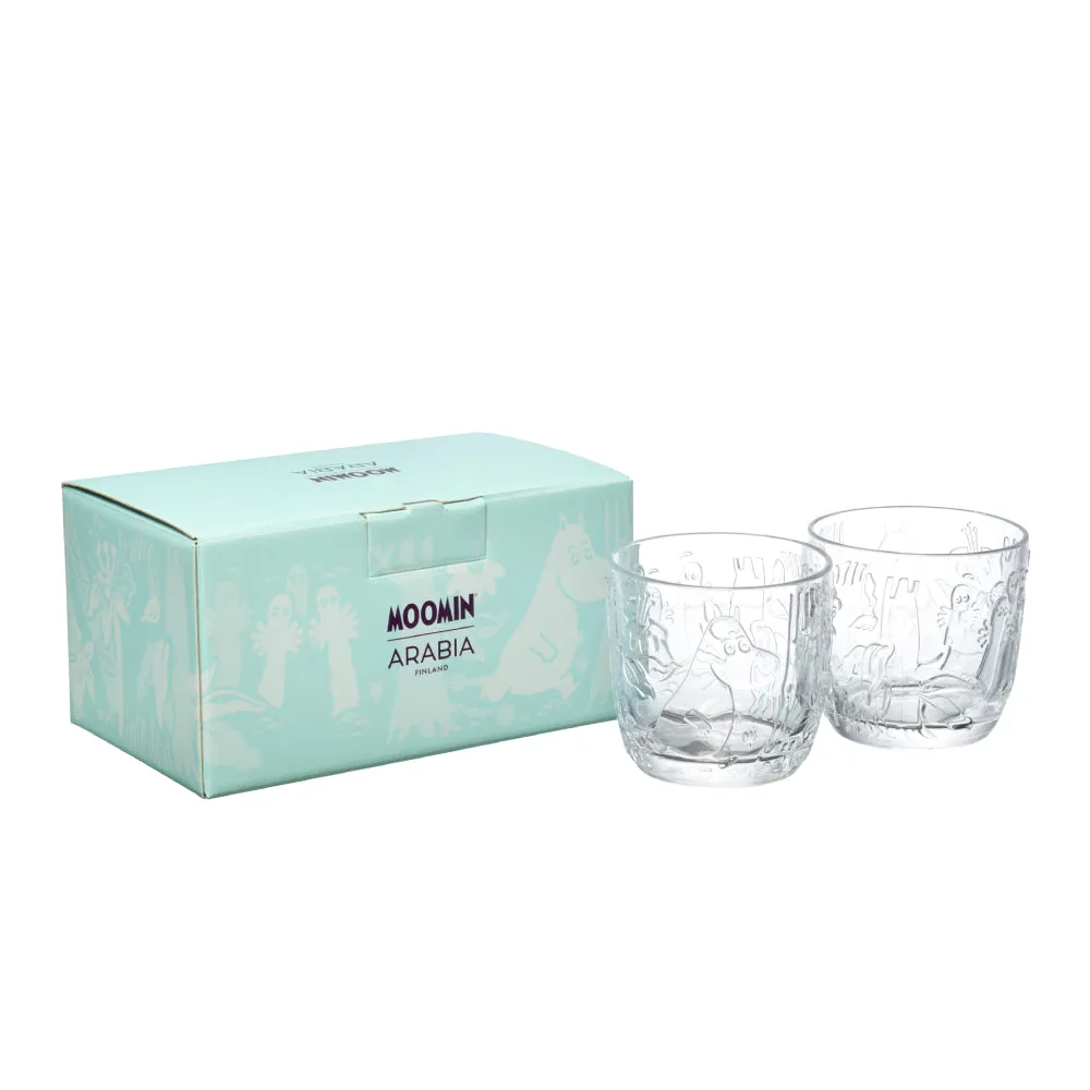 Moomin Clear Glass Tumblers 2-pack 28cl - Moomin Arabia