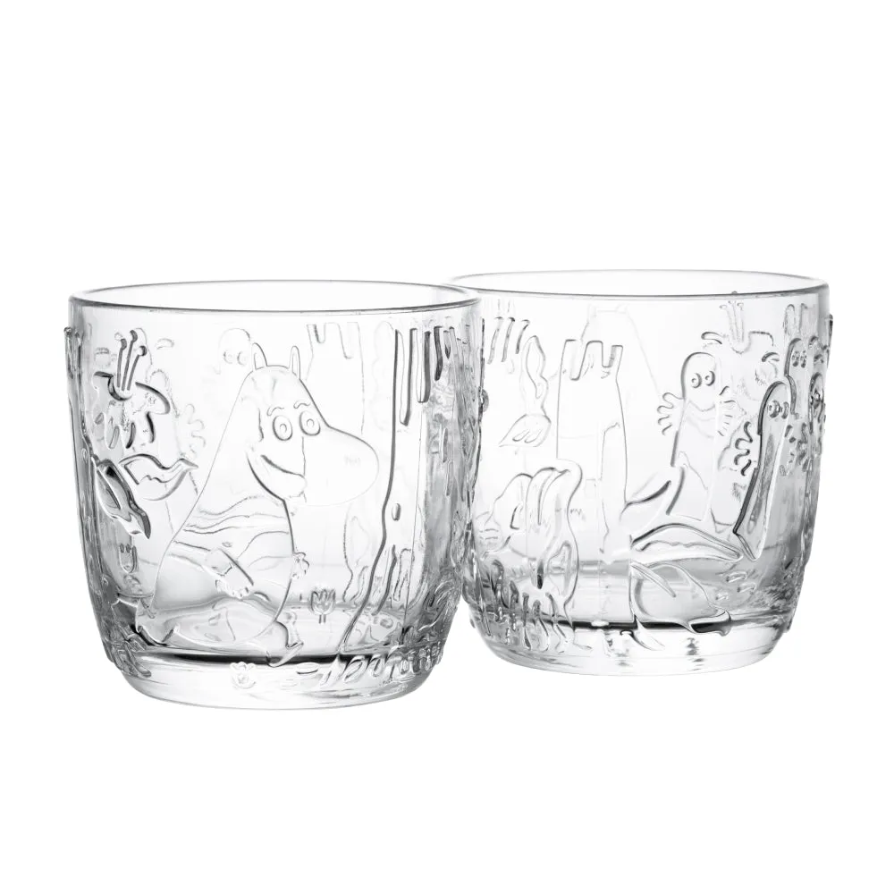 Moomin Clear Glass Tumblers 2-pack 28cl - Moomin Arabia