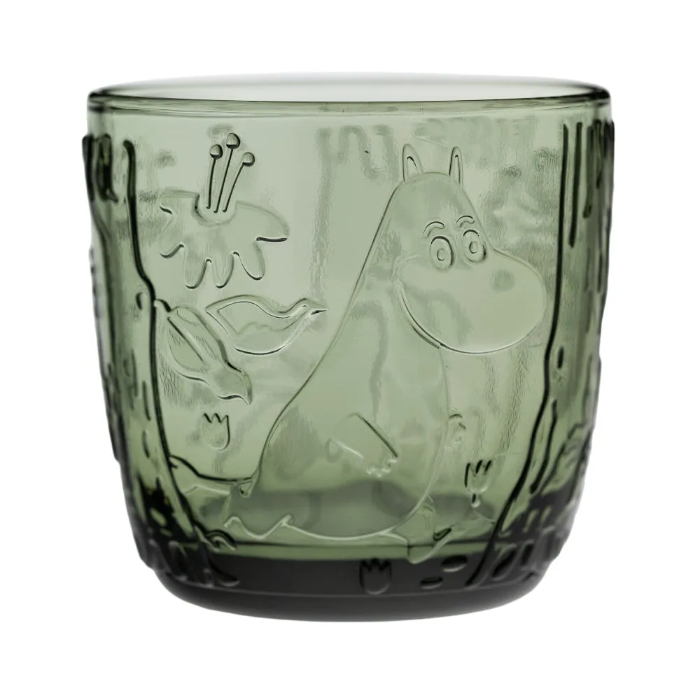 Moomin Pine Green Glass Tumblers 2-pack 28cl - Moomin Arabia