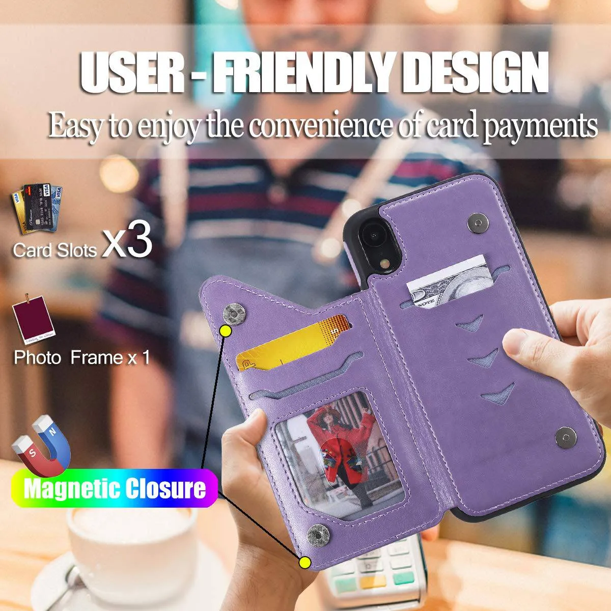 New Luxury Embossing Wallet Cover For iPhone Xs Max-Fast Delivery