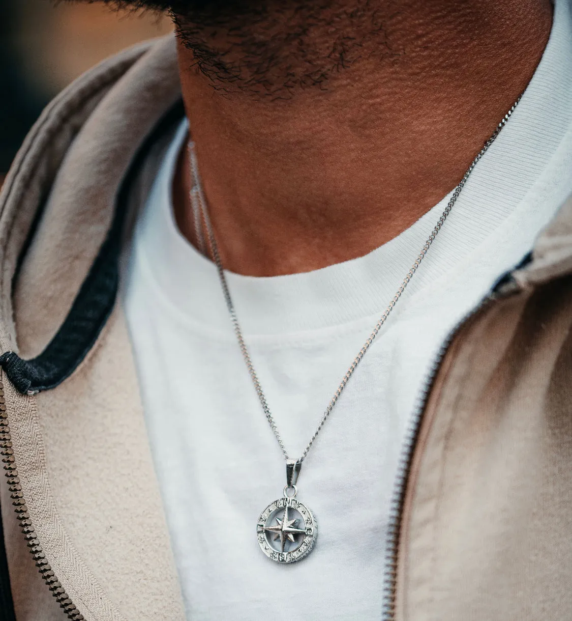 North Star Compass Pendant - Gold