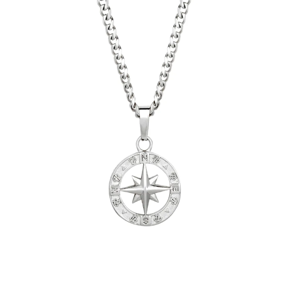 North Star Compass Pendant - Gold