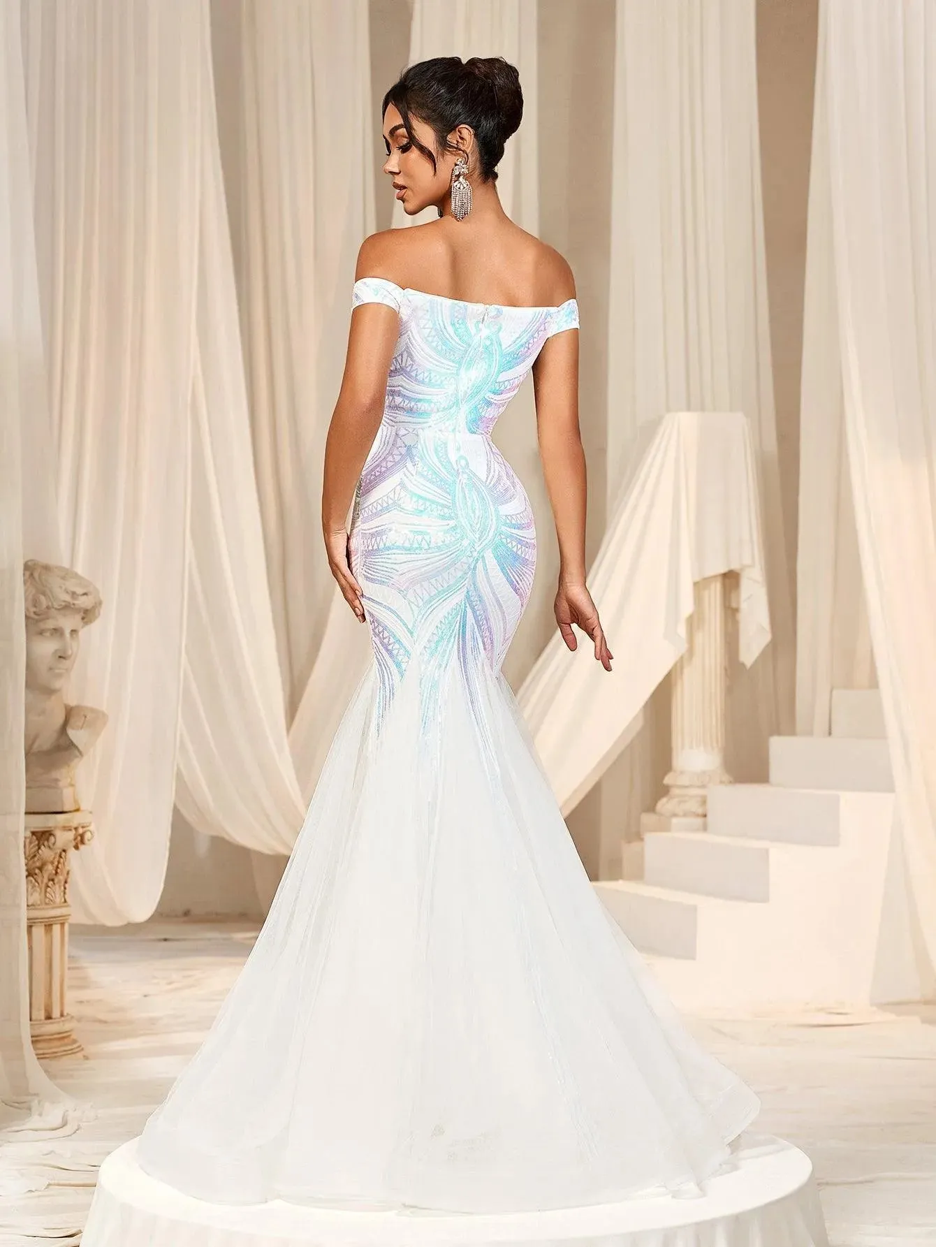 Off Shoulder Sweetheart Neckline Mermaid Prom Dress