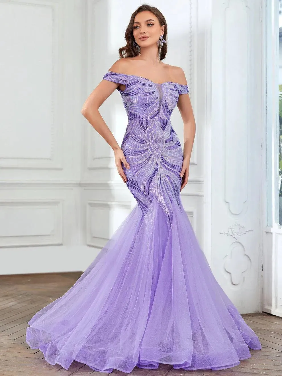 Off Shoulder Sweetheart Neckline Mermaid Prom Dress