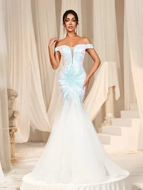 Off Shoulder Sweetheart Neckline Mermaid Prom Dress