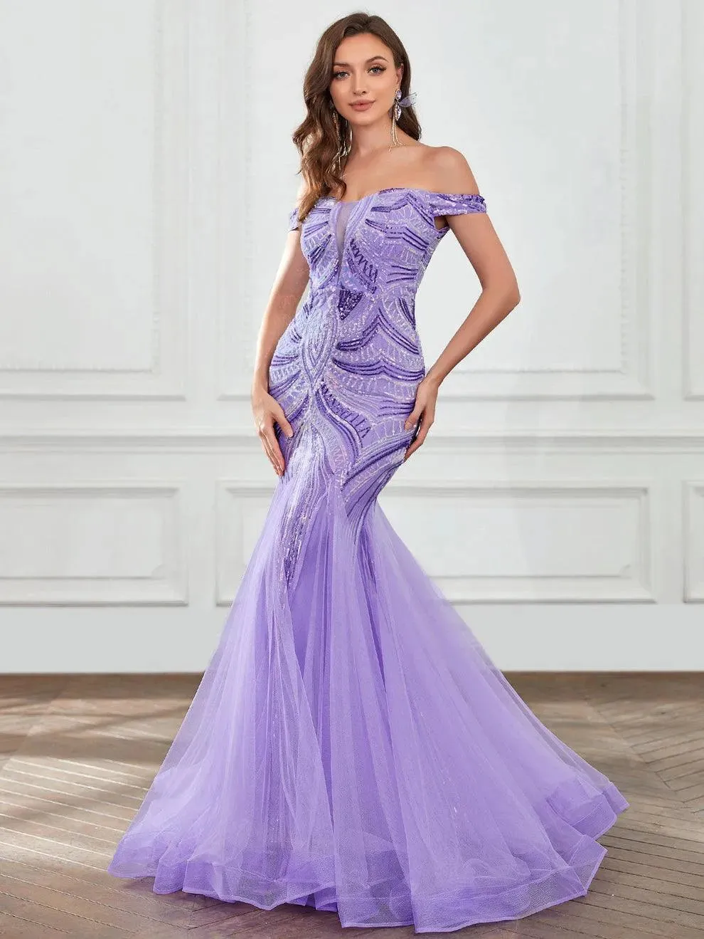 Off Shoulder Sweetheart Neckline Mermaid Prom Dress