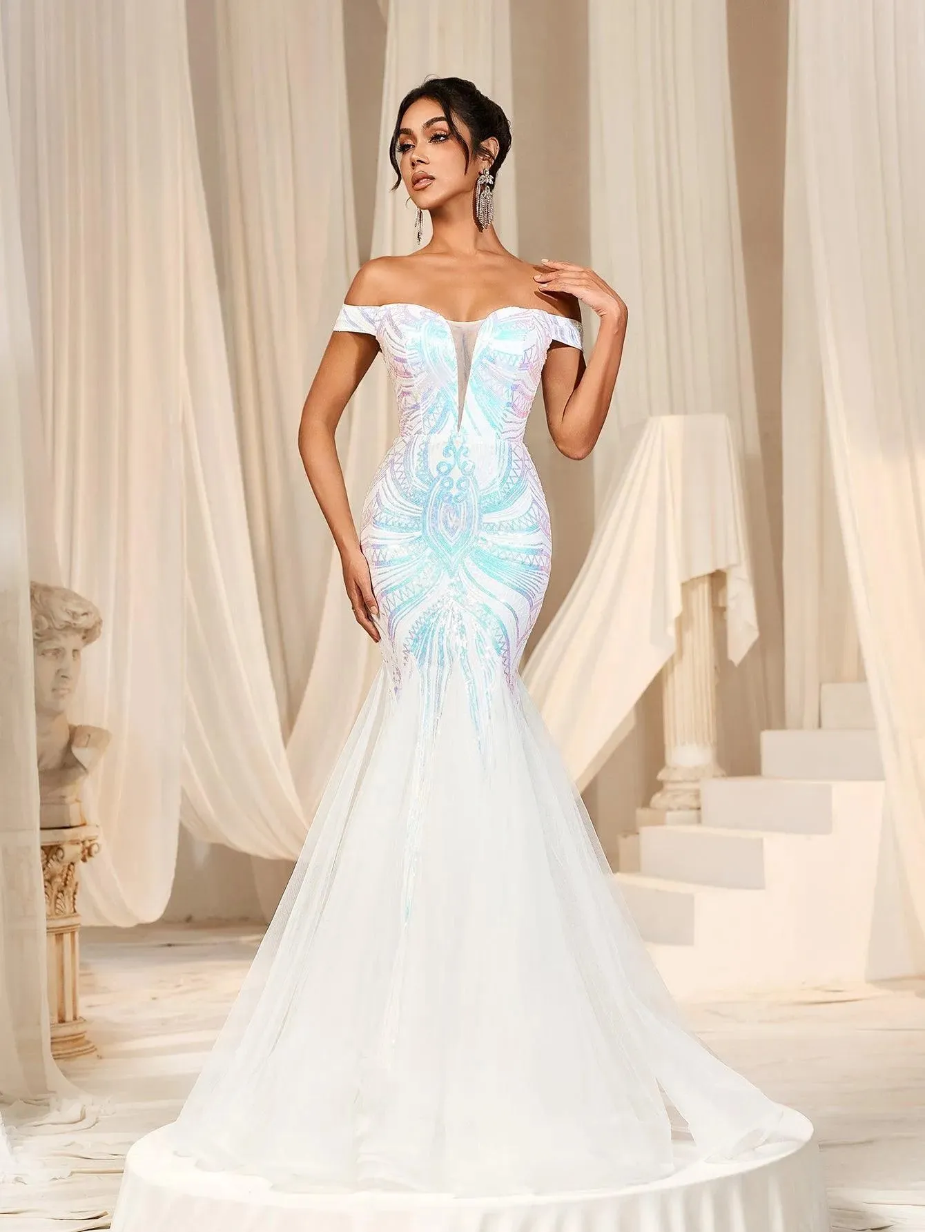 Off Shoulder Sweetheart Neckline Mermaid Prom Dress