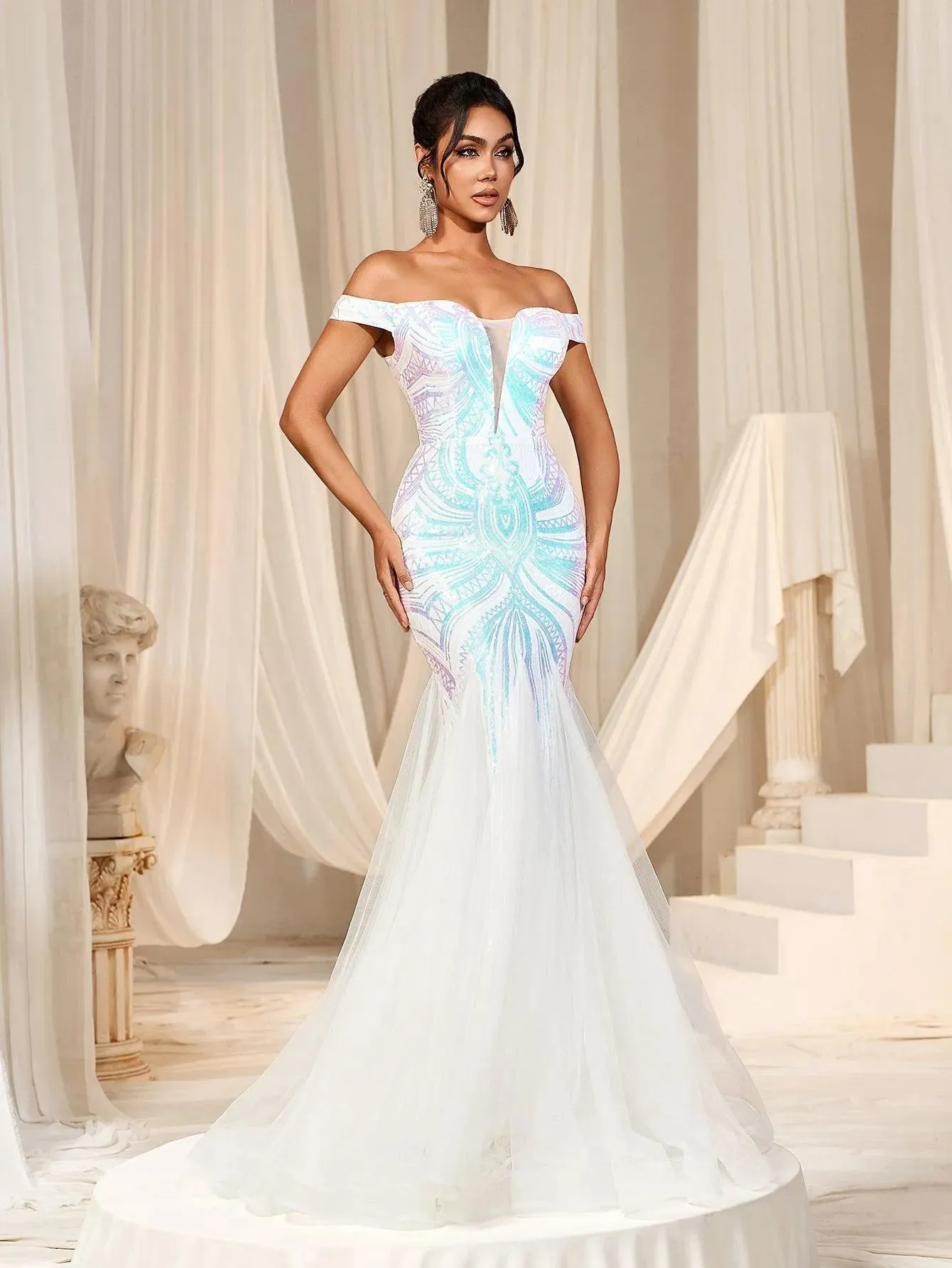 Off Shoulder Sweetheart Neckline Mermaid Prom Dress