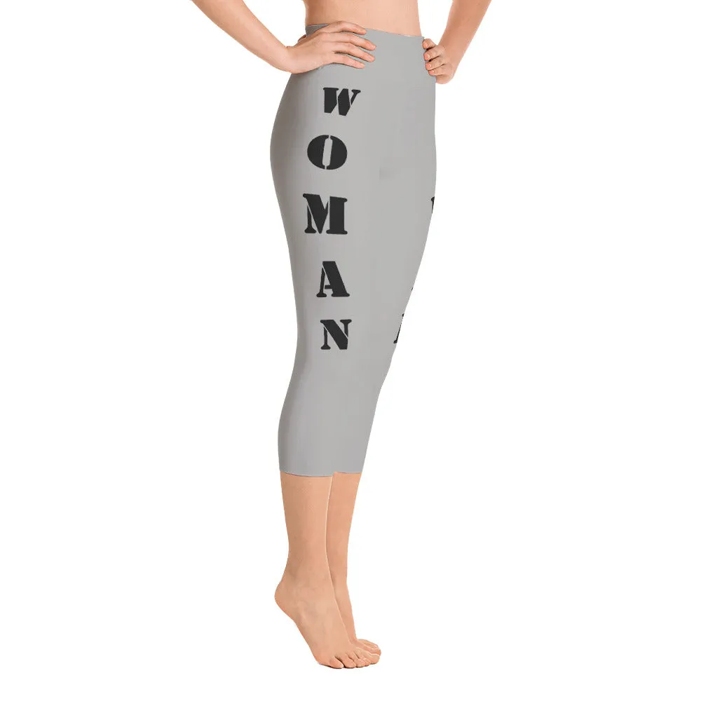 Our best viral leggings gray woman power black letters