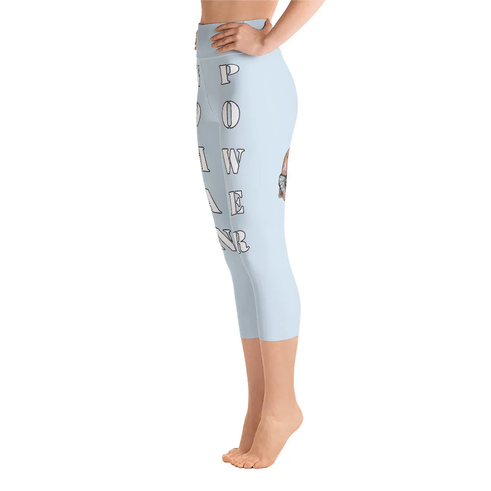 Our best viral leggings light gray woman power white letters