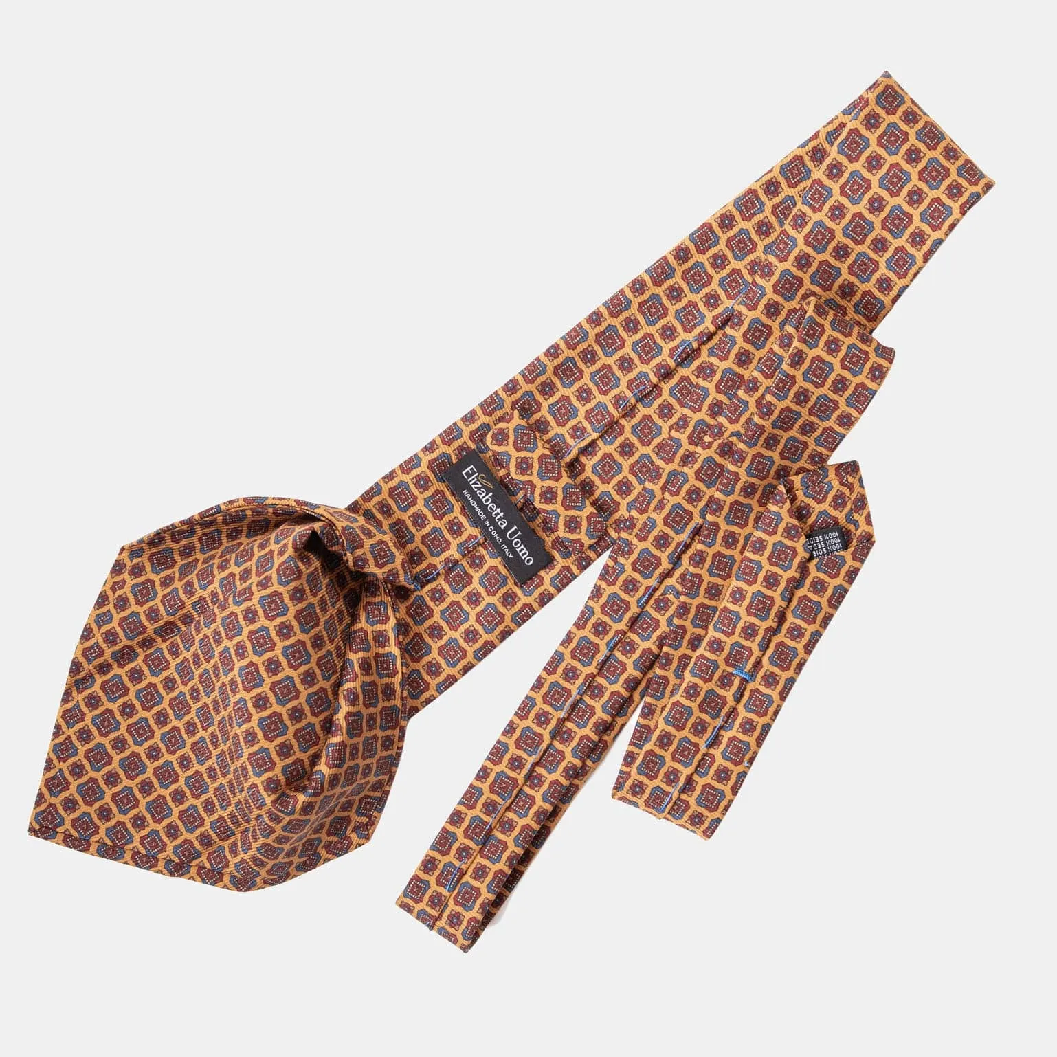 Parma - Printed Madder Silk Tie - Amber Yellow