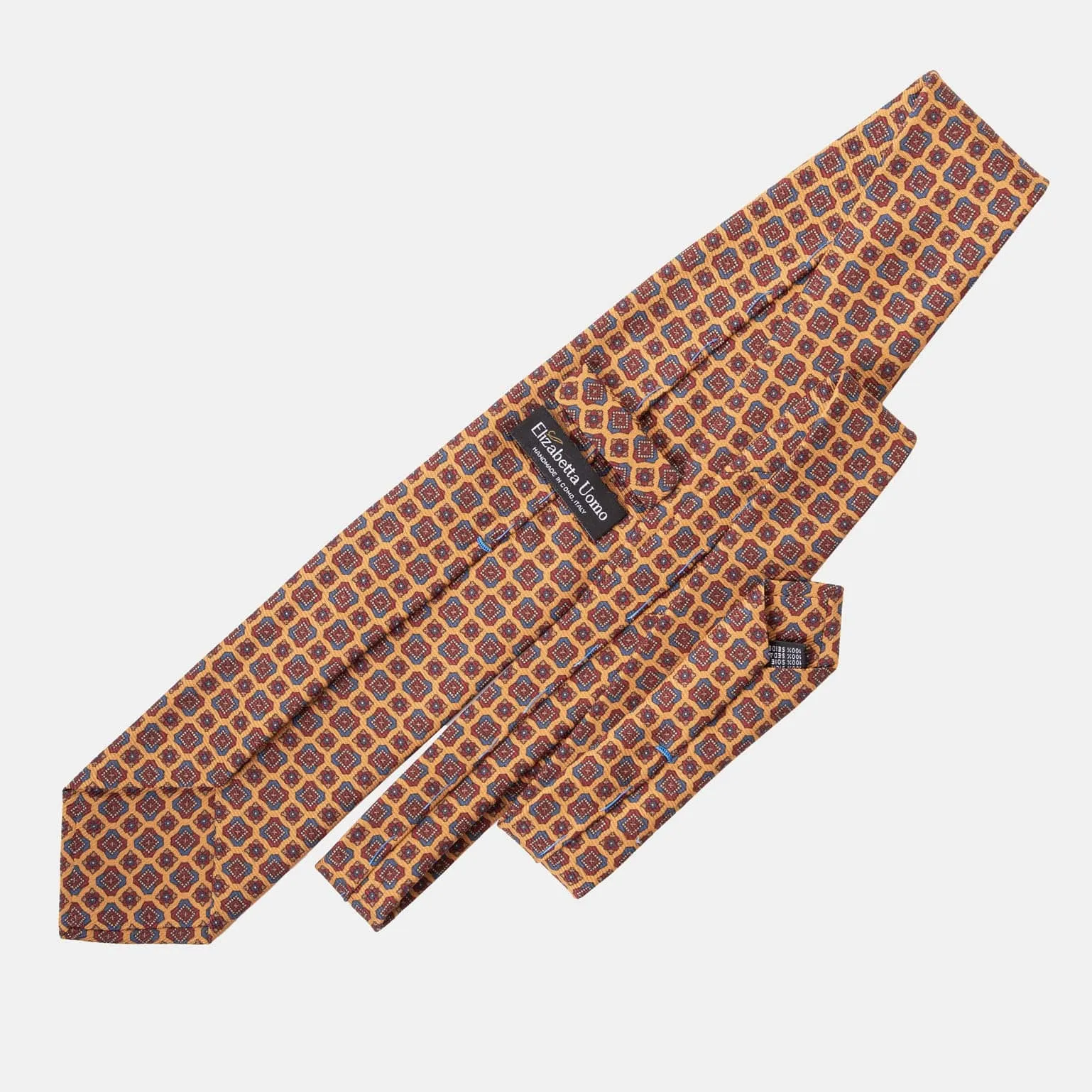 Parma - Printed Madder Silk Tie - Amber Yellow