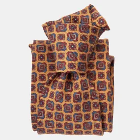 Parma - Printed Madder Silk Tie - Amber Yellow