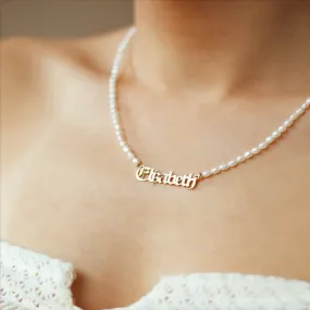 Pearl Necklace with Custom Name