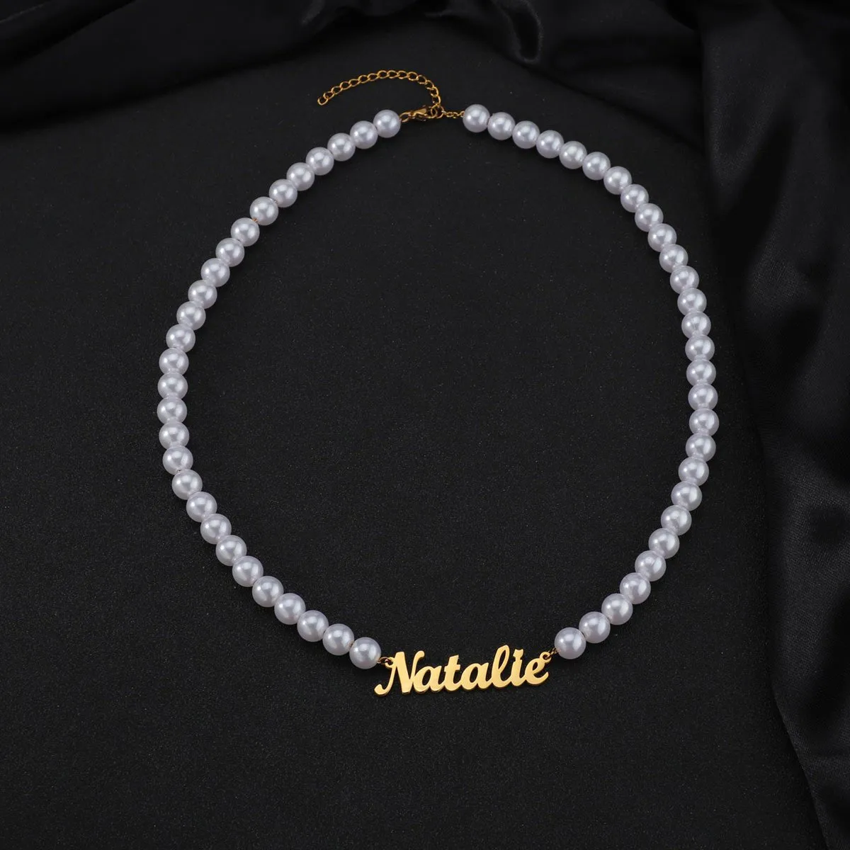 Pearl Necklace with Custom Name