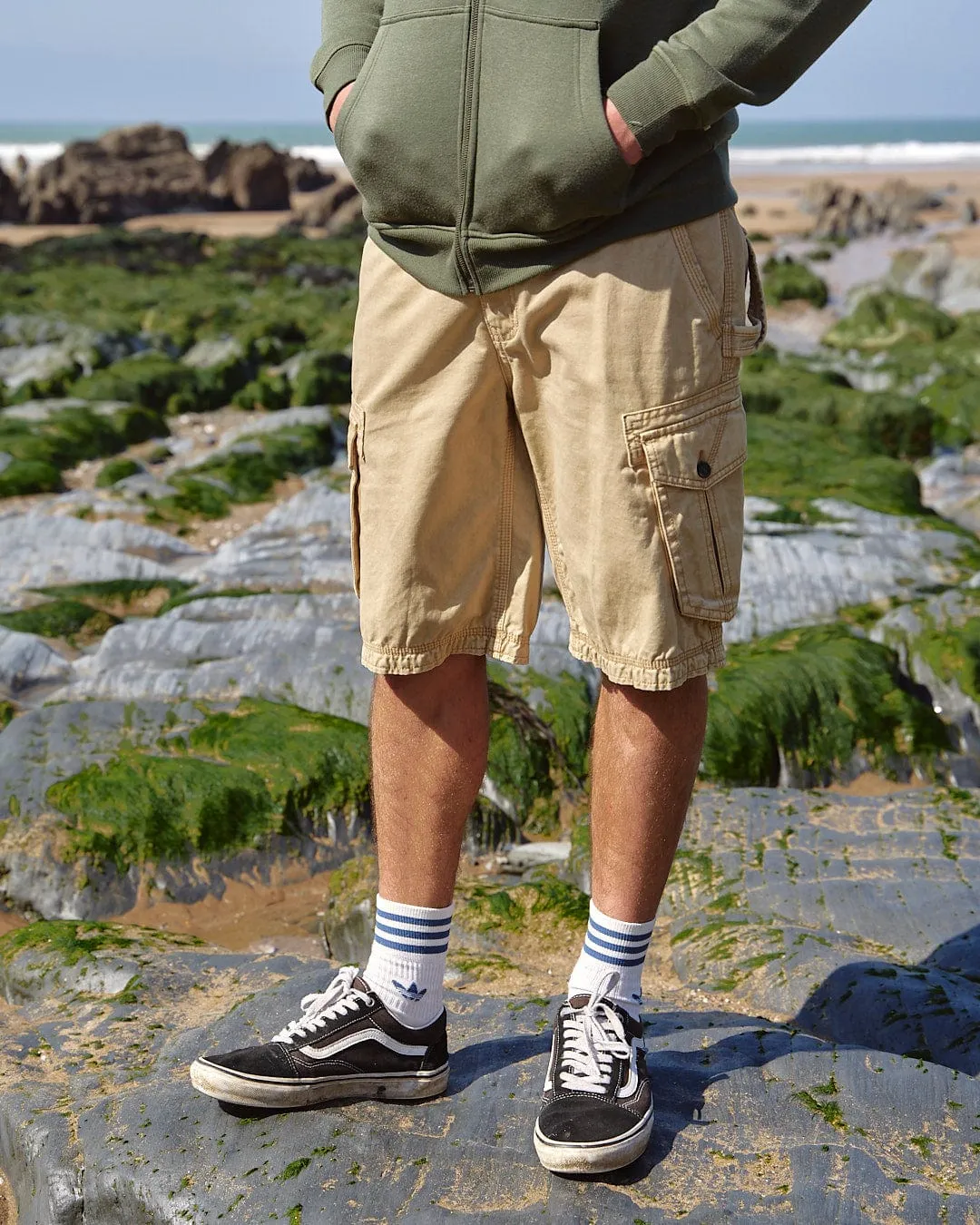 Penwith II - Mens Cargo Shorts - Cream