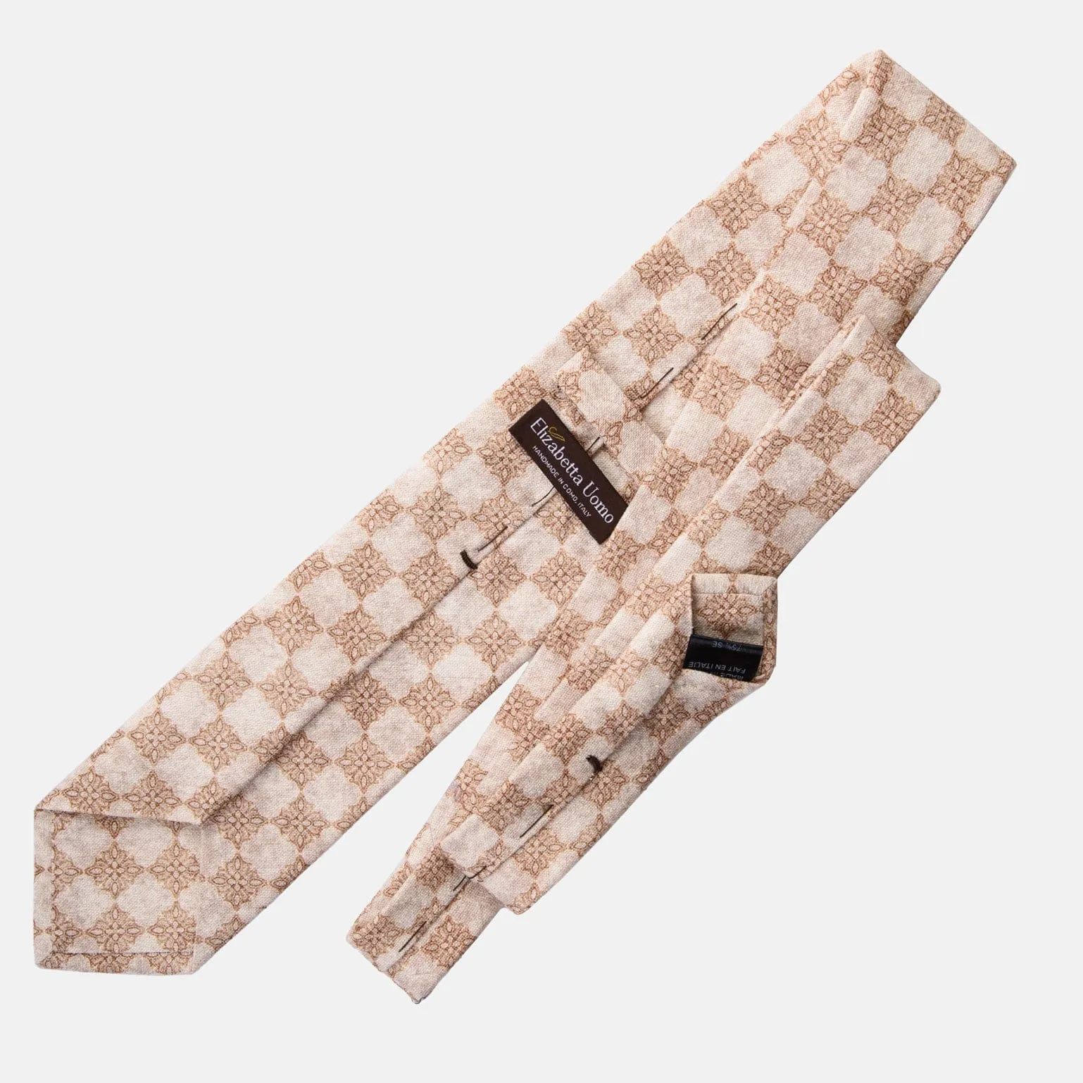 Ponza - Printed Silk Tie - Travertine Beige