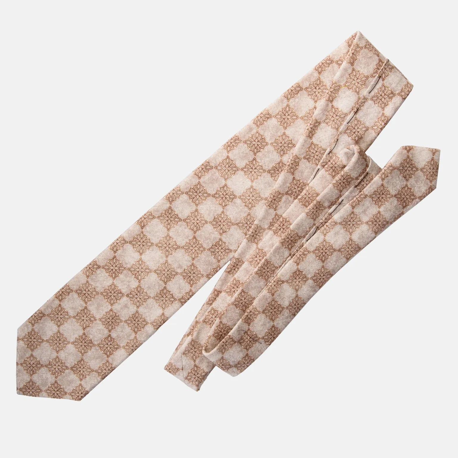 Ponza - Printed Silk Tie - Travertine Beige