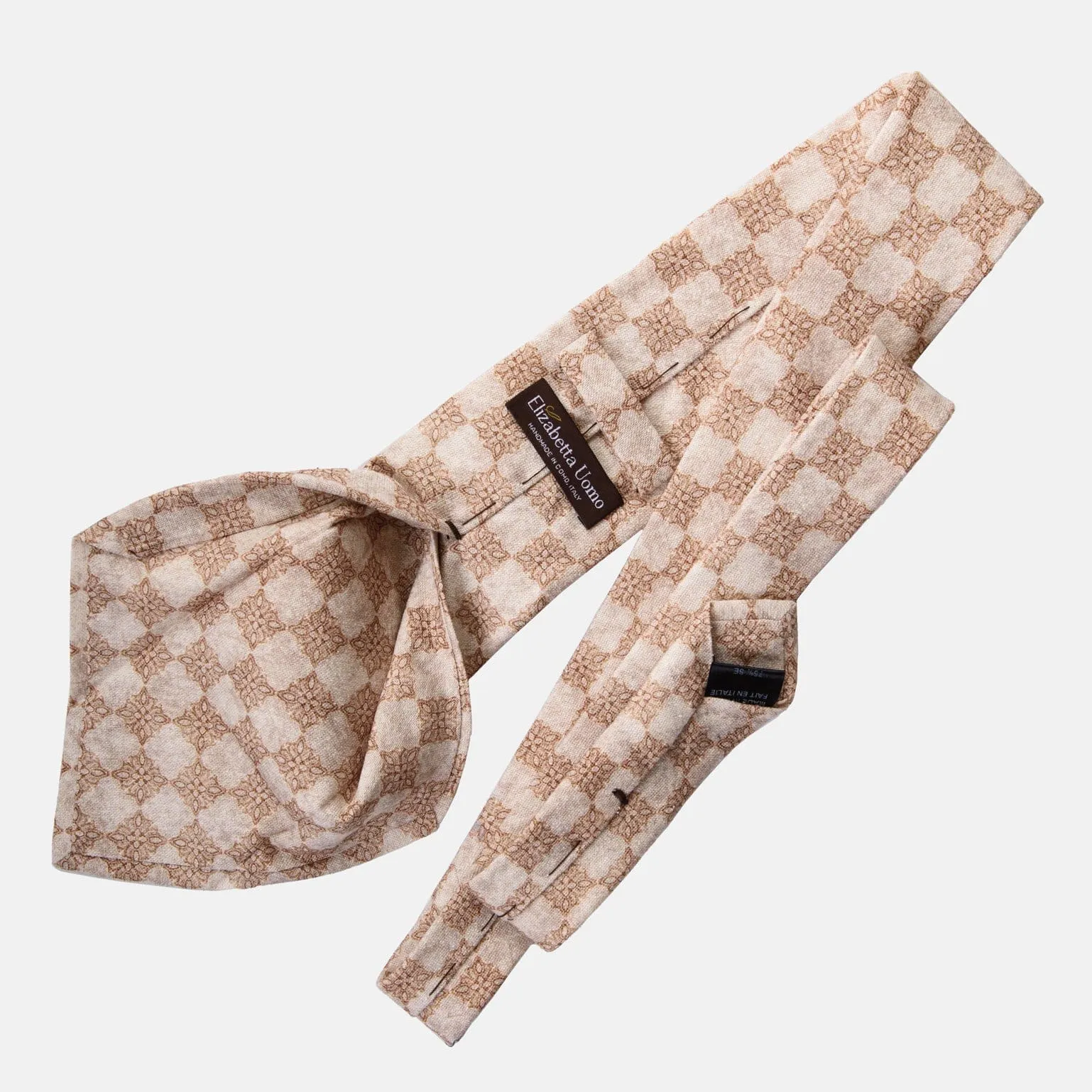 Ponza - Printed Silk Tie - Travertine Beige