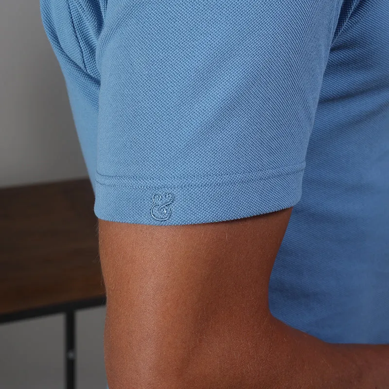 Portofino Piqué Cotton Polo Azure