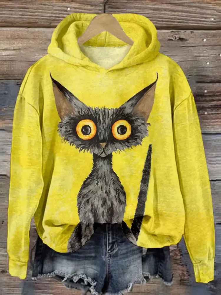 Puppy Graphic Sweatshirt Hoodies For Women