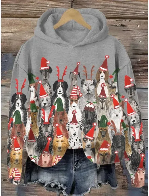 Puppy Graphic Sweatshirt Hoodies For Women