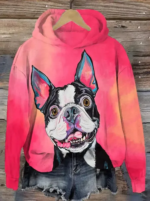 Puppy Graphic Sweatshirt Hoodies For Women