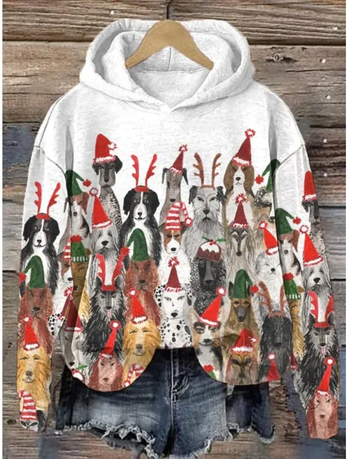 Puppy Graphic Sweatshirt Hoodies For Women