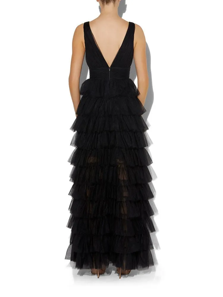 Raven Black Tulle Gown