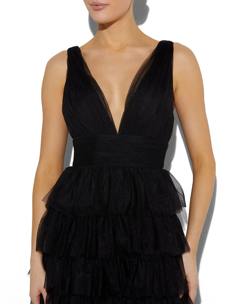 Raven Black Tulle Gown