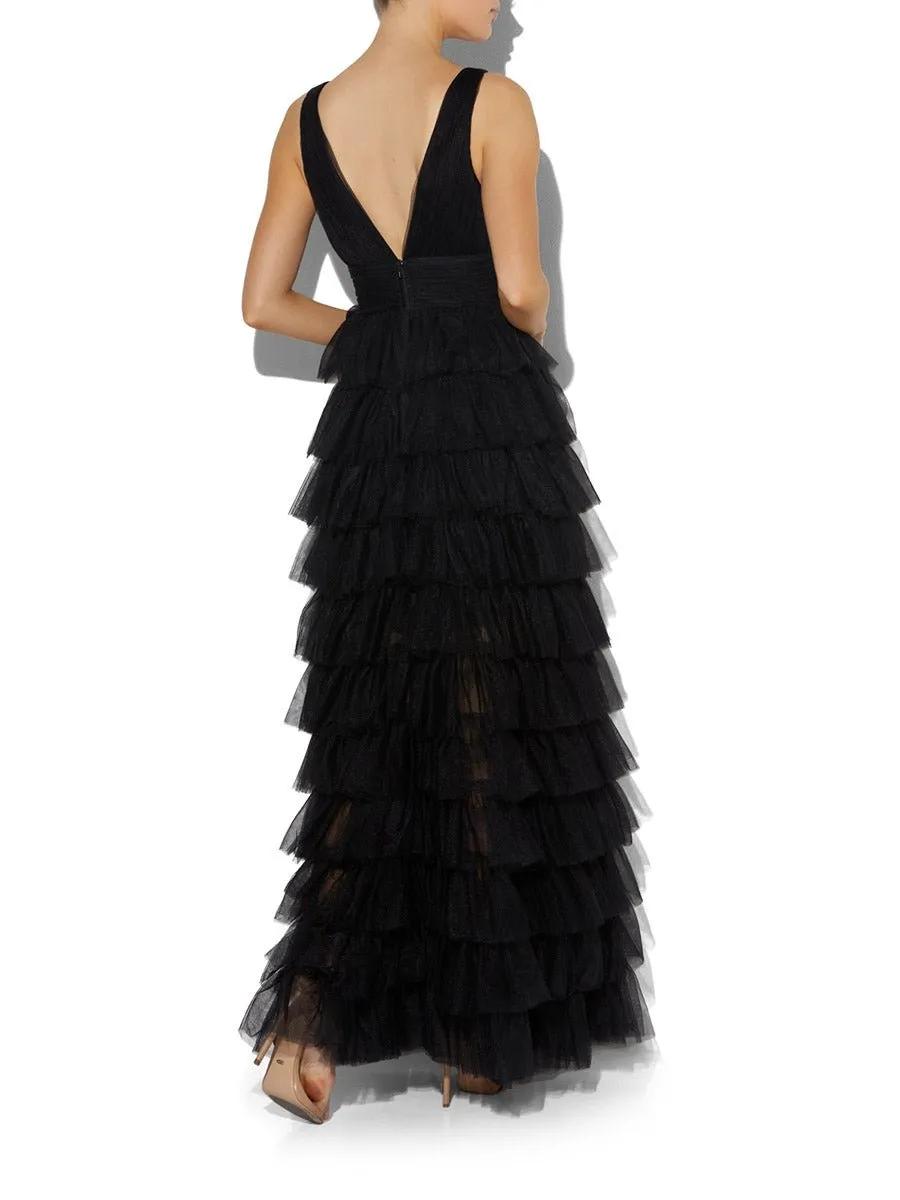 Raven Black Tulle Gown