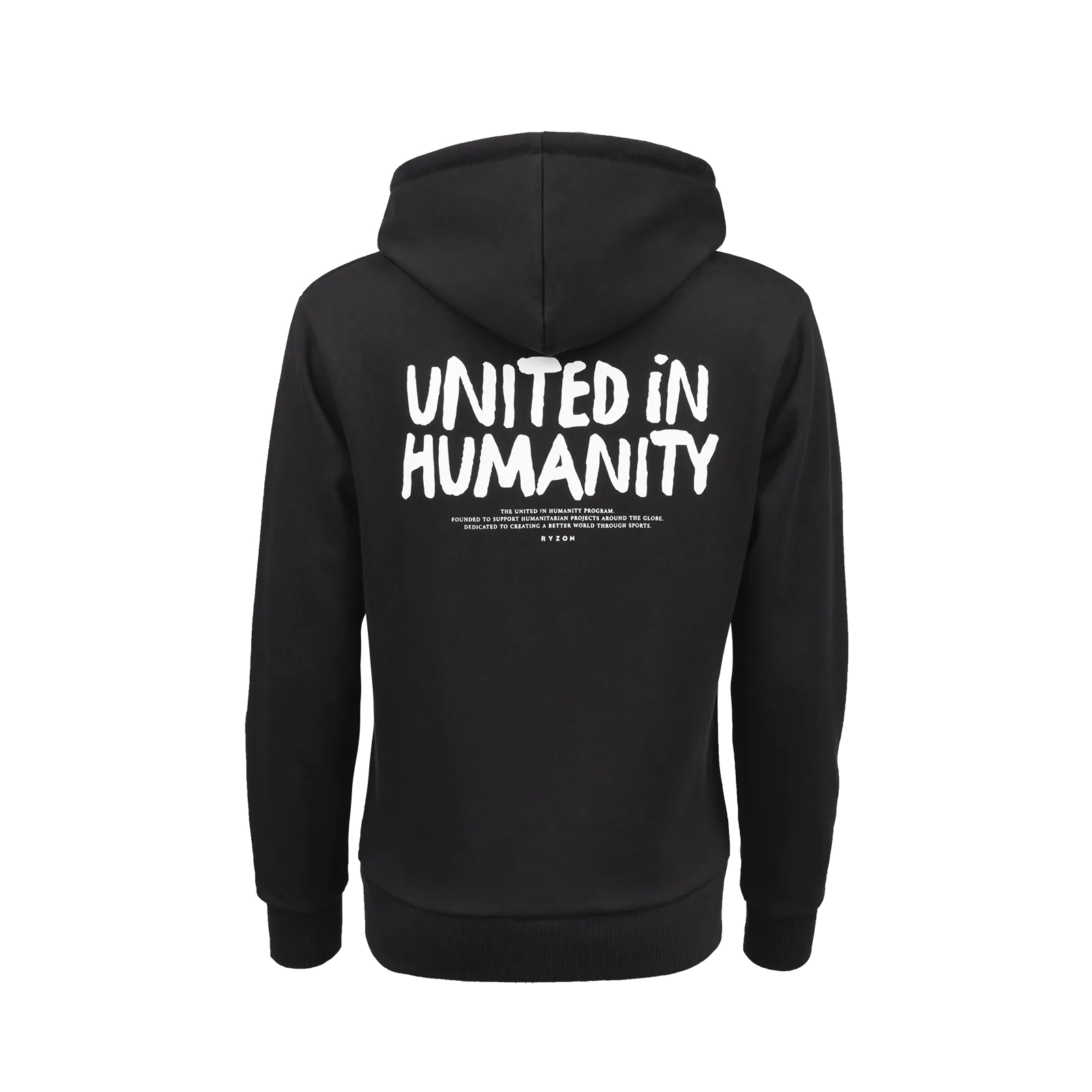 Rhythm Unisex Hooded Sweater with pocket "United in Humanity"