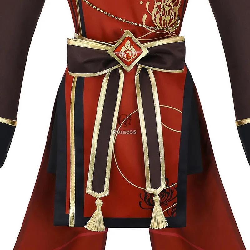 ROLECOS Game Genshin Impact Hutao Cosplay Costume Hu Tao Uniform Cosplay Chinese Style Halloween