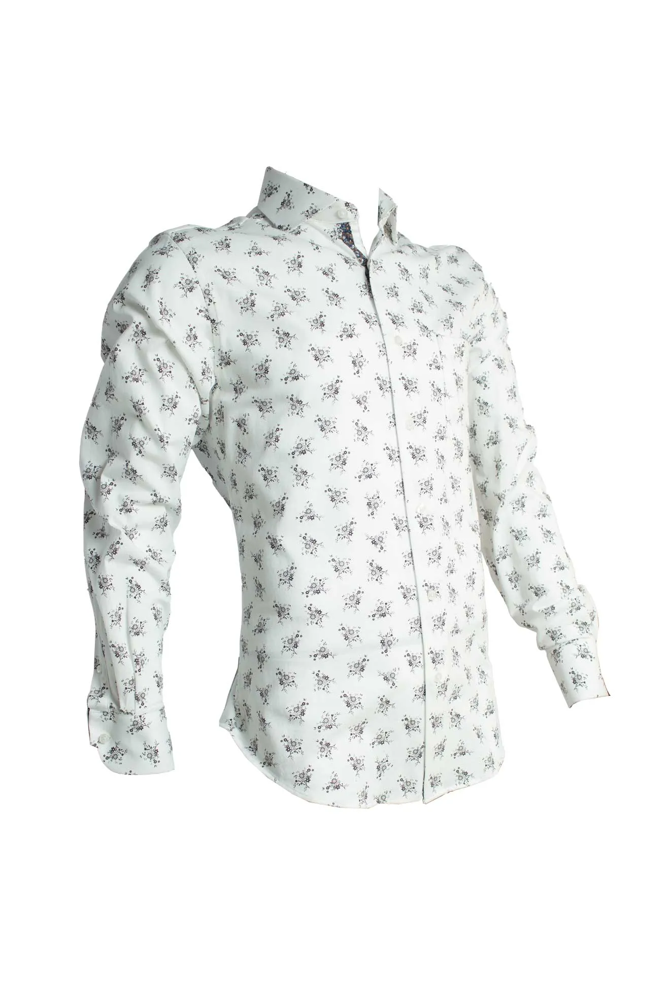 Rossini White LS Pattern Shirt