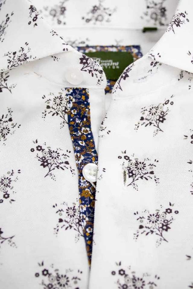 Rossini White LS Pattern Shirt