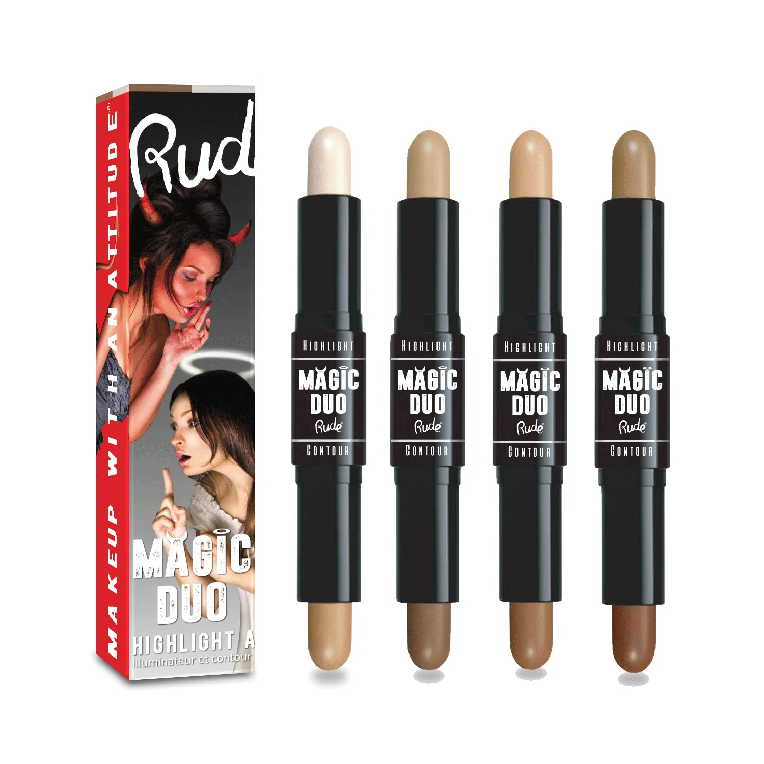 RUDE Magic Duo Iluminador y Contorno Dual