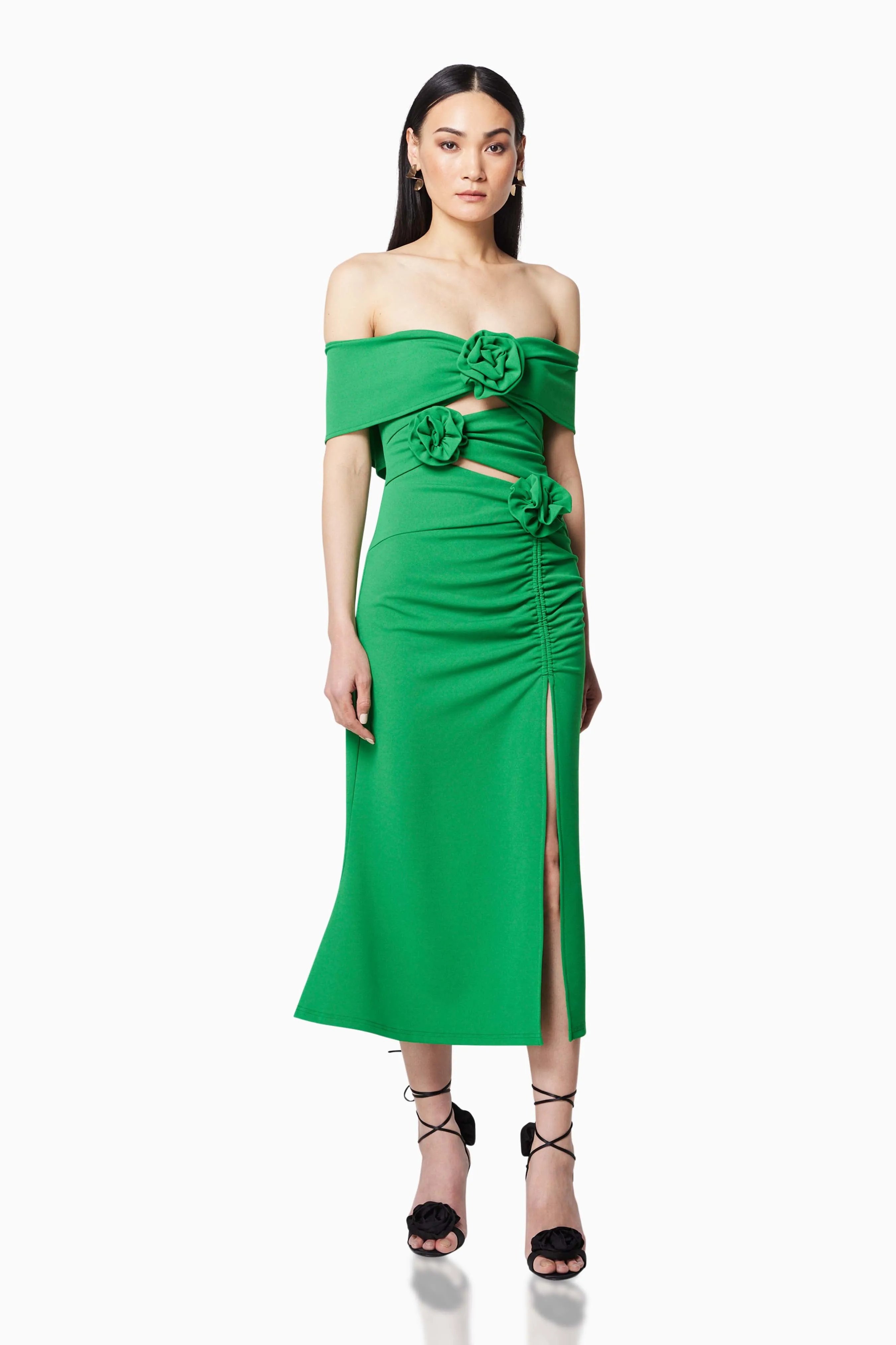 Sardinian 3D Midi Dress in Green