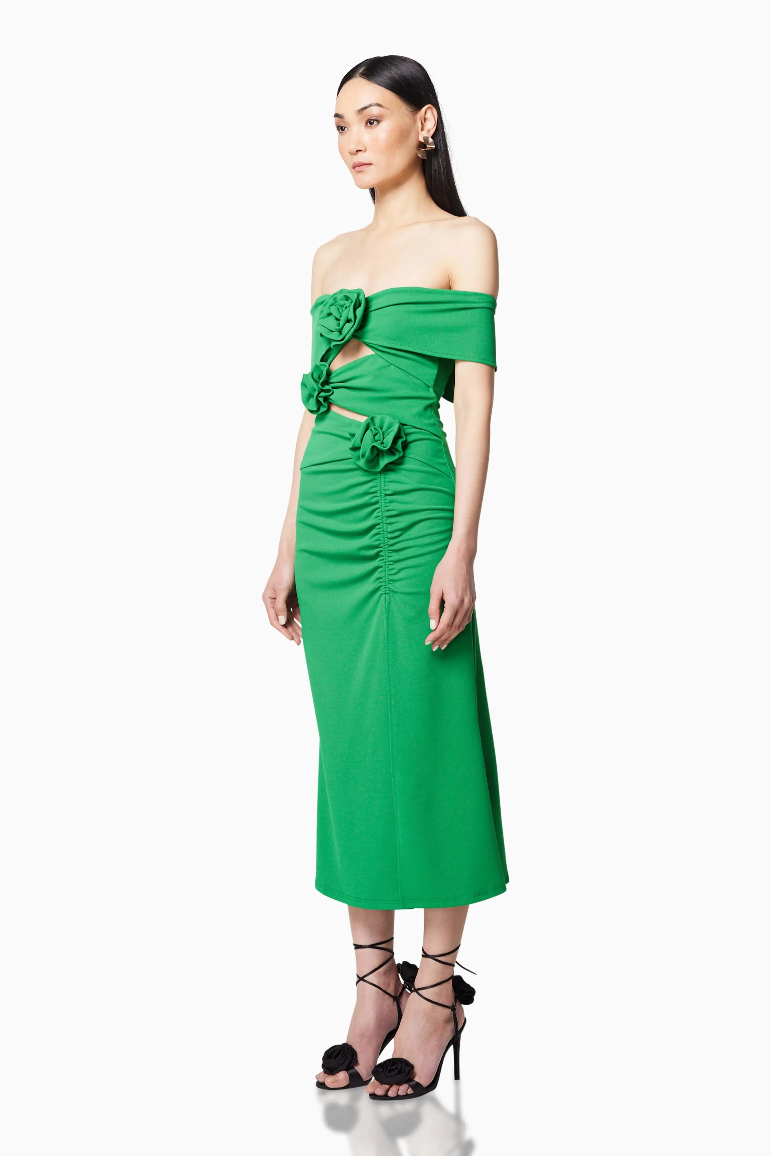 Sardinian 3D Midi Dress in Green