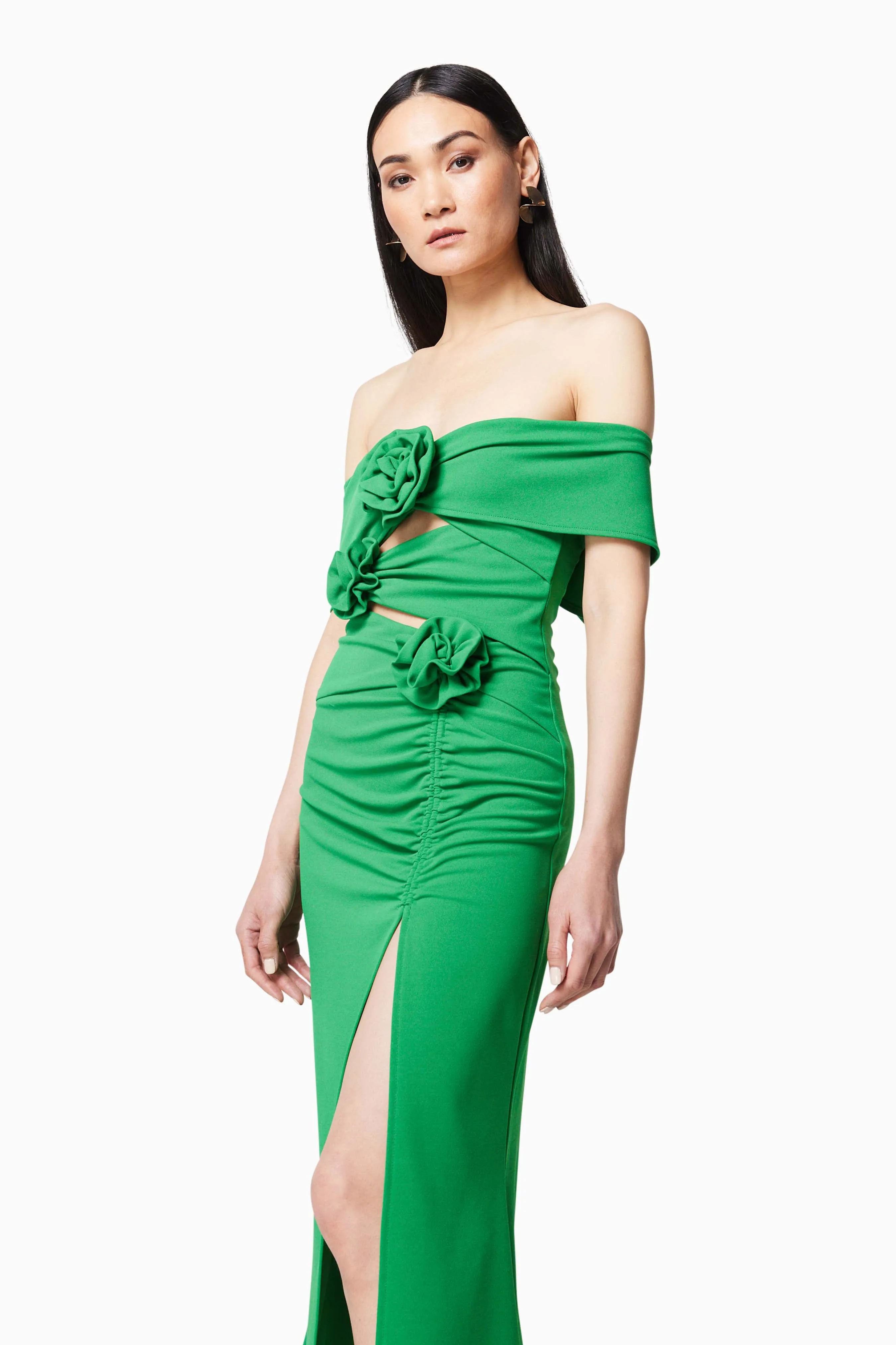 Sardinian 3D Midi Dress in Green