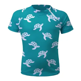 Sea Turtle Bale Short Sleeve Zip Rashie