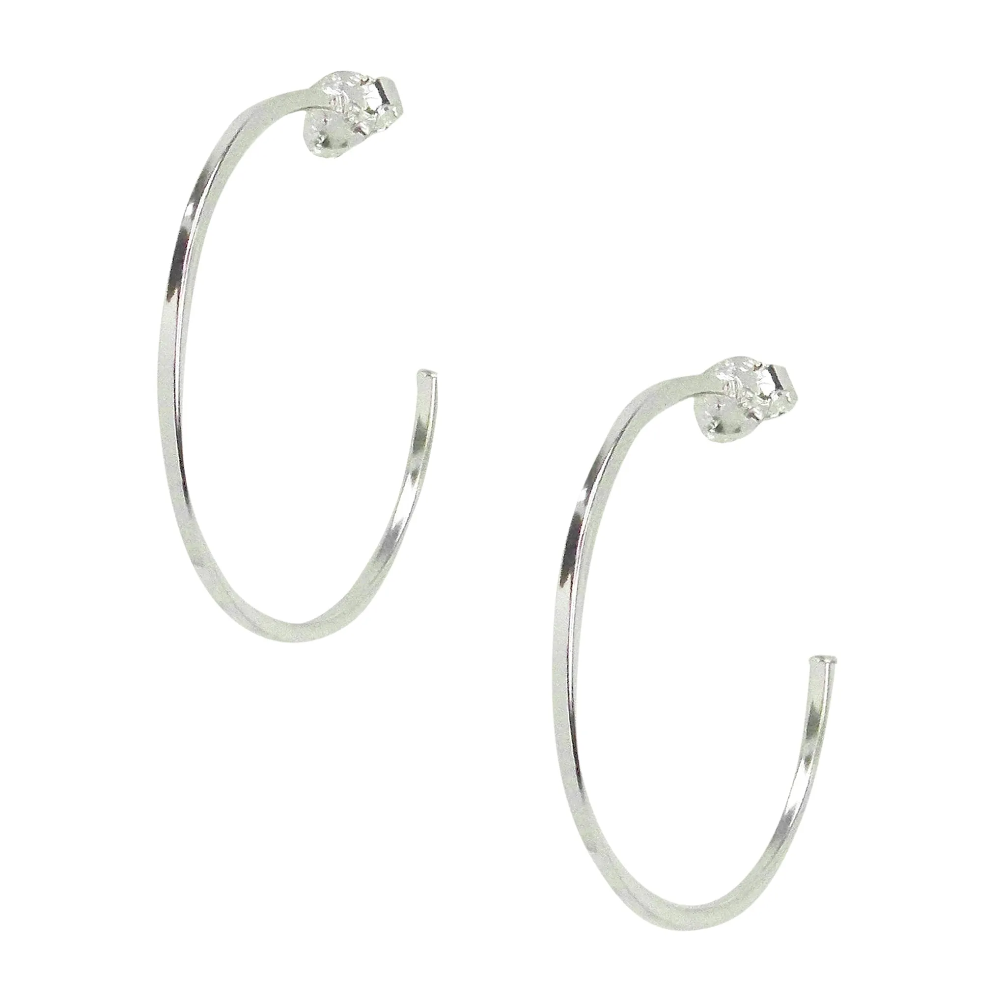 Sheila Fajl Perfect Square Tube Hoop Earrings in Polished Silver Plated